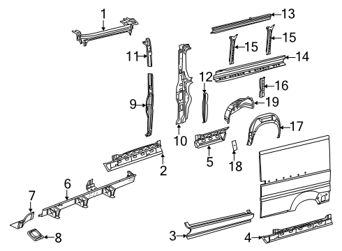 Sliding Door Track Diagram for 68167406AE