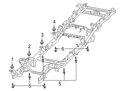 Body Hold Down Isolator Diagram for 68349250AF
