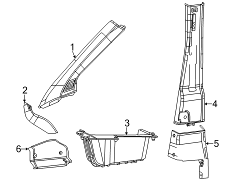 2025 Ram ProMaster EV Interior Trim Diagram 2