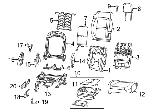 FOAM-FRONT SEAT BACK Diagram for 68580765AA
