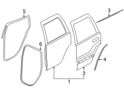 DOOR-REAR DOOR OUTER REPAIR Diagram for 68258515AD