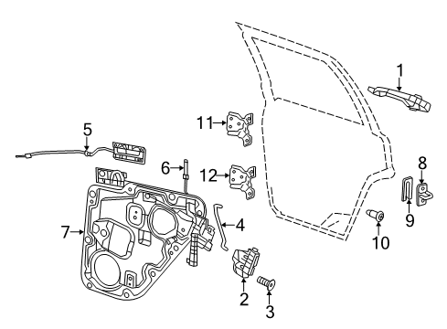 Exterior Door Handle Diagram for 1SP27WCQAC