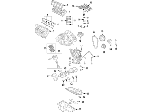 Engine-Long Block Diagram for 68436298AA