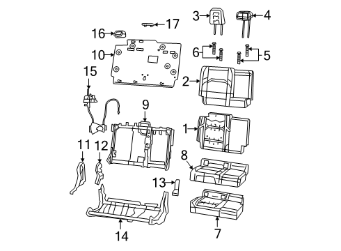 2025 Jeep Gladiator Rear Seat Components Diagram 4