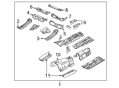 C/MEMBER-FRONT FLOOR Diagram for 68174059AB