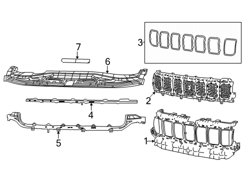 GRILLE-UPPER Diagram for 7DS77DX8AB