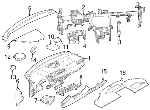 Instrument Panel Diagram for 7VF37U8TAA