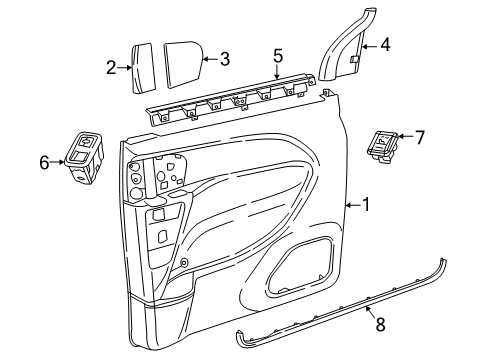 PANEL-SLIDING DOOR TRIM Diagram for 7VE58DX9AA