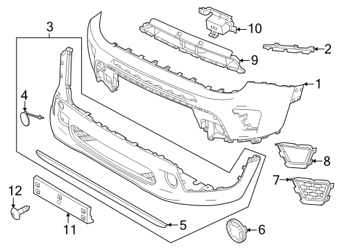 Fascia Applique Diagram for 8AD58LXHAA
