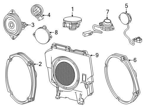 Sub Woofer Speaker Diagram for 68532272AC
