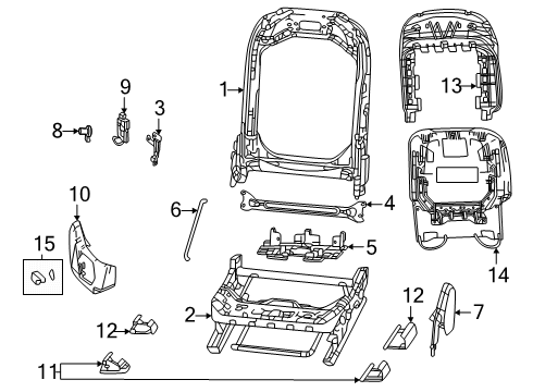 2024 Jeep Grand Cherokee Passenger Seat Components Diagram 2
