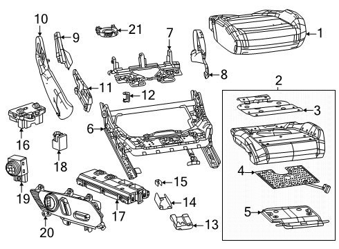 2024 Dodge Charger Daytona Passenger Seat Components Diagram 4