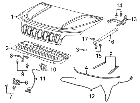 Hood Diagram for 68640460AA