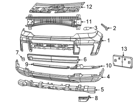 Front Lower Fascia Diagram for 68538442AA