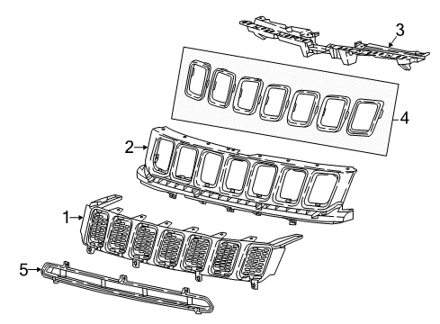 Radiator Grille Diagram for 6WQ68TZZAA