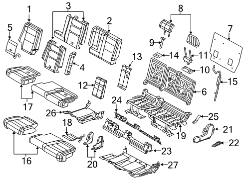 Rear Seat Cushion Cover Diagram for 7SB14WU9AA