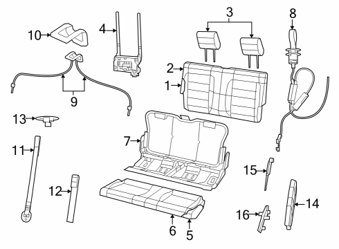Rear Seat Back Cover Diagram for 7SN32TX7AA
