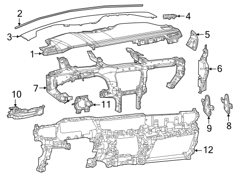 Instrument Panel Diagram for 7ZH831X7AA
