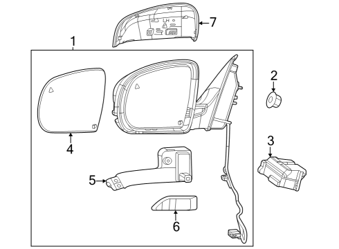 Outside Rear View Mirror Diagram for 1VF55TZZAD