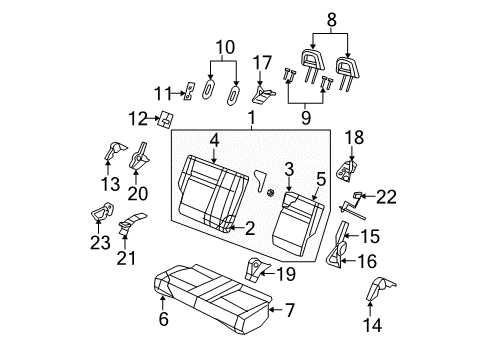 Cover-Rear Seat Back Diagram for 1JS98XDVAA