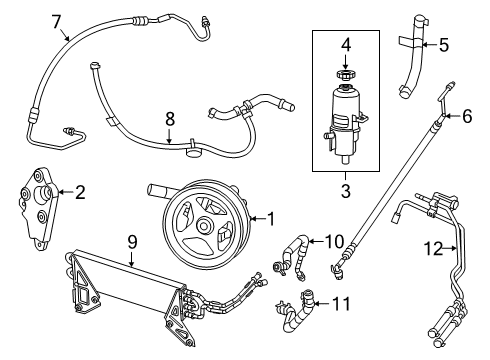 Power Steering Pump Diagram for 68671906AA