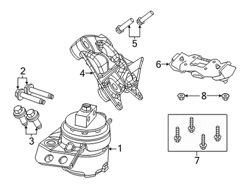 Transmission Mount Insulator Diagram for 68412218AC