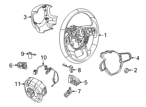 SWITCH-STEERING WHEEL RIGHT Diagram for 68526525AC