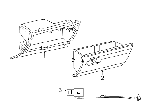 Instrument Panel Glove Box Diagram for 7KV741N1AA