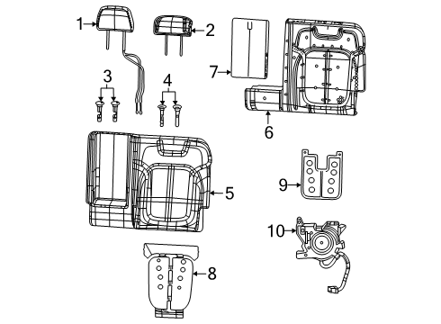 2024 Jeep Grand Cherokee Rear Seat Components Diagram 2