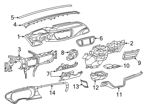 Instrument Panel Cover Diagram for 6ZC891X9AD