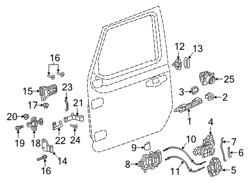 Link-Door Lock Cylinder To Latch Diagram for 68375779AB