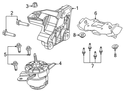 Transmission Mount Insulator Diagram for 68432739AC