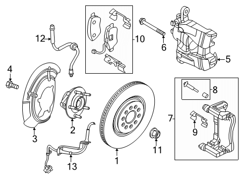 Disc Brake Caliper Adapter Diagram for 68507739AA