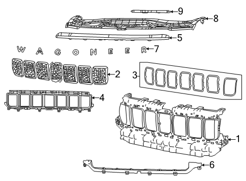 GRILLE-UPPER Diagram for 6WL41DX8AC