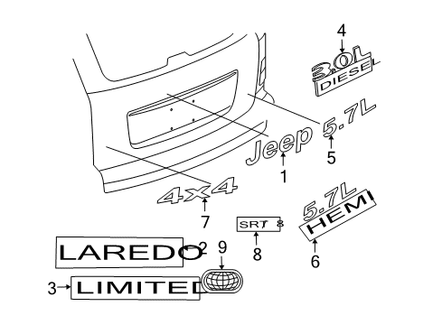 Nameplate Diagram for 55157092AB