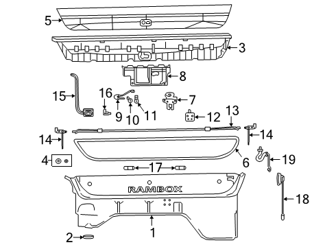 CYLINDER-RAM BOX LOCK ASSEMBLY Diagram for 68402267AC