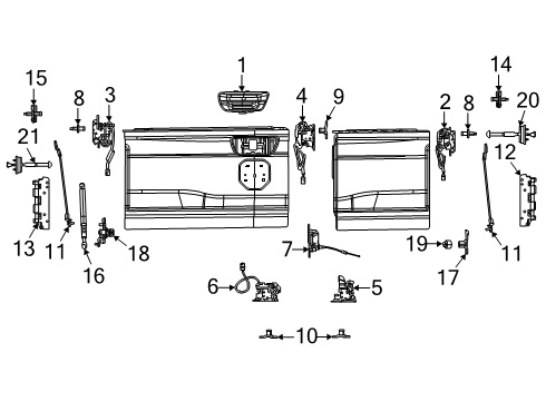 TAILGATE Diagram for 68320032AI