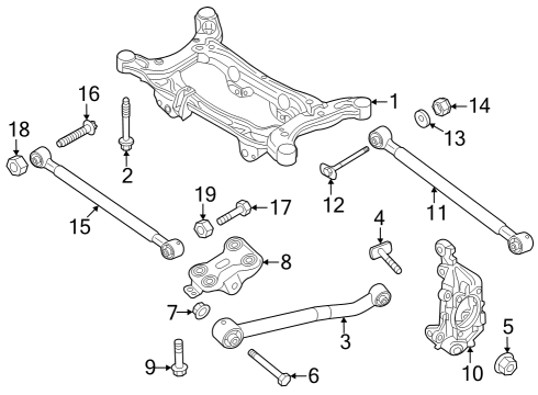C/MEMBER-REAR SUSPENSION Diagram for 68663329AA
