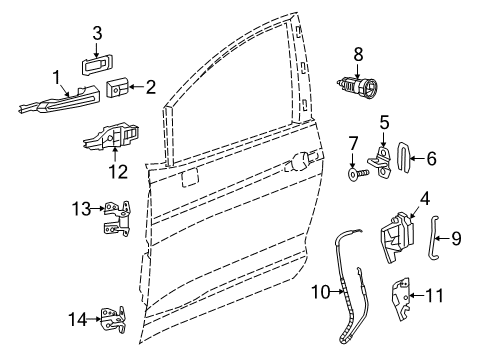 HANDLE-FRONT DOOR EXTERIOR Diagram for 5RR21SBMAE