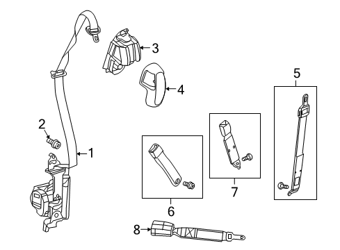Front Outer Belt Assembly Diagram for 5KP99TX7AI