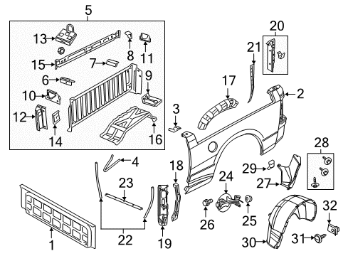 D Pillar Reinforce Diagram for 68658292AA