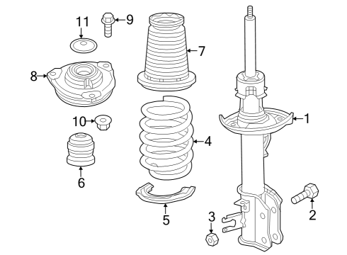 Front Suspension Strut Diagram for 68700005AA