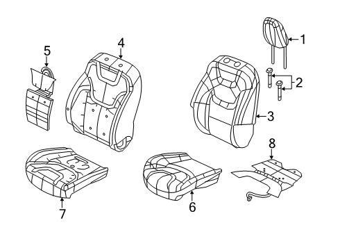 Front Seat Cushion Cover Diagram for 6SS95CV5AB