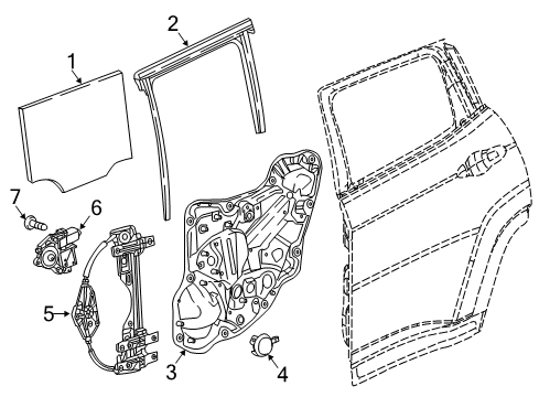 Rear Door Glass Diagram for 68631590AA
