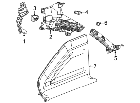 2025 Dodge Charger Daytona Interior Trim - Quarter Panels Diagram 2