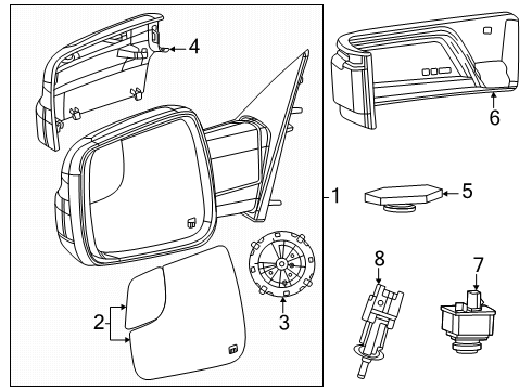 Outside Rearview Diagram for 68569561AC