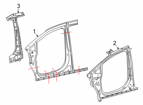 REINFORCE-BODY SIDE APERTURE FRONT Diagram for 68420644AD