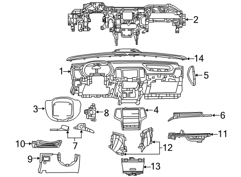 Storage Bin Diagram for 6NU951CCAB