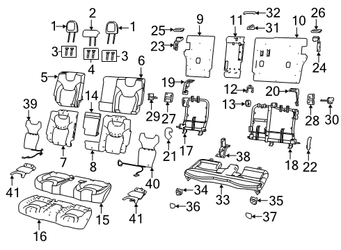 Latch-Rear Seat Diagram for 6TJ11HL1AB