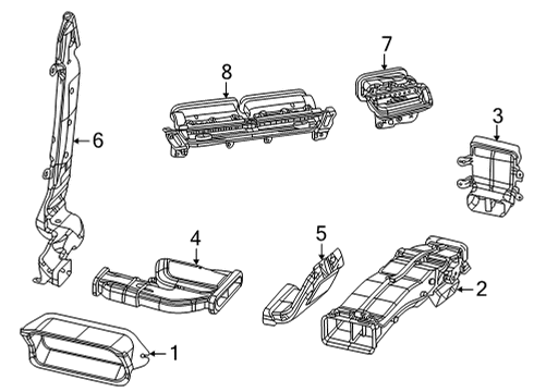 DUCT-FLOOR DISTRIBUTION Diagram for 68595240AA